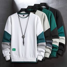 Sweatshirt For Men Fashion Autumn Winter Casual Long Sleeve High Street Clothes Crewneck Shirt Men Hoodie No Hood