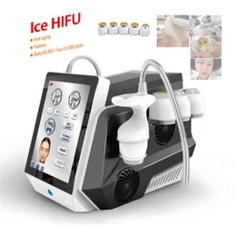 Anti Ageing Beauty Equipment Ice HIFU Cryo Ultrasound Tech Fat Loss Body Sculpting Skin Tightening Wrinkle Remover Machine with 62000 Shots