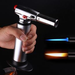 Kitchen Lighters Big Size 1300C Metal Butane Gas Torch Windproof Jet Flames Heavy Giant Butane Torch Lighter Professional Kitchen Torches BBQ Tool Dhl Free
