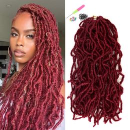 18/24 Inch New Nu locs Crochet Hair for Natural Black Butterfly Style Braids Curly And Pre Looped Synthetic Hair Braiding LS25