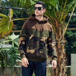 Men's Hoodies Men's Casual Camouflage Hoodie 2022 Solid Colour Patchwork Autumn Harajuku Hooded Sweater Fleece Clothing