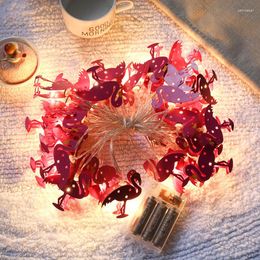 Strings LED Iron Flamingo String Light Summer Fairy Garland Hawaii Style Lamp USB Or Battery Operated For Barbecue Party Decor