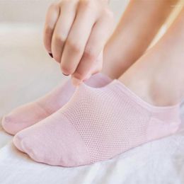Women Socks No-show Cotton Mesh Non Slip Silicone Thin Summer Spring Breathable Slippers Female Invisible Short Ankle Sock