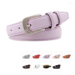 Belts Female Belt Candy Color PU Leather Women Silver Pin Buckle Fashion 2.3cm Width Skinny Luxury Strap