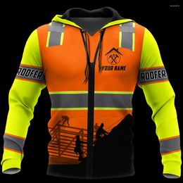 Men's Hoodies ORANGE Roofer Man - Custom Name 3D Printed Unisex Hoodie Men Sweatshirt Streetwear Zip Pullover Casual Jacket Tracksuit-659