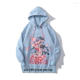 Men's Hoodies Men's & Sweatshirts 2022 Winter Anime Manga Sexy Girl Print Punk Blue Hoodie Men Harajuku Sweatshirt Japan Style Women