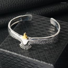 Bangle Punk Eagle Bracelet Antique Silver Colour Opening Men's Birthday Gift Unisex Jewellery