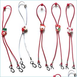 Designer Masks Christmas Children Mask Lanyard Cartoon Extension Rope Adjustable Santa Claus Anti-Lost Neck Drop Delivery 2021 Bdebag Dhpt0