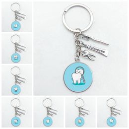 New I Love Tooth Pendant Keychain Mini Toothbrush Toothpaste Keychain Fashion Jewelry Men and Women Gifts