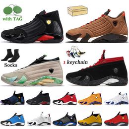 High Quality Jumpman 14 Mens Basketball Shoes LAST SHOT Archaeo Brown Aleali May Fortune Gym Red Lipstick 14s Men Sneakers Unive designer shoes