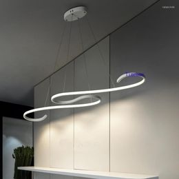 Pendant Lamps Modern Curve Lamp Simple Restaurant LED Lights Office Studio Light Bedroom Cafe Bar Creative