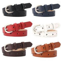 Belts Fashion Women Vintage Heart Love Hollow Belt For Faux Leather Waist Metal Buckle Straps Waistband Decor Accessories