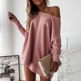 Women's Hoodies Women's & Sweatshirts Pullover Sweatshirt Anti Pilling Tunic Blouse One Off Shoulder Long Sleeve SweatshirtWomen's