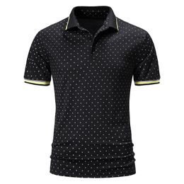 New Summer Men's Casual Polo Shirts Slim Fit Men Short-sleeve Business Polos T-shirts Turn-down Collar Streetwear Print Clothing