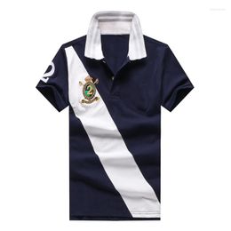 Men's Polos 0.2High Quality Men's Embroidered Polo Shirt Big Horse Top Short Sleeve Casual Camisa