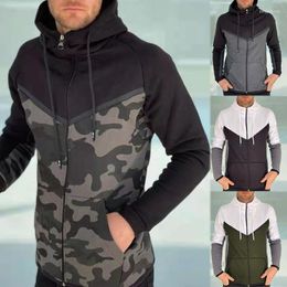 Men's Hoodies Cross-border Amazon Autumn And Winter Men's Color-blocking Fashion Sweater Casual Sports Top M-3XL