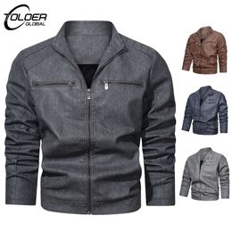 Mens Jackets Autumn Winter Casual Solid Fashion Slim Bomber High Quality Zip Collar Outdoor Windbreaker Fleece Jacket Warm Coat 220930