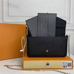 2022 5A luxurys bag Favourite multi accessories 3 pcs/set women Crossbody womens Purse Messenger bags Handbags Flowers shoulder lady Leather with box 61276 2231