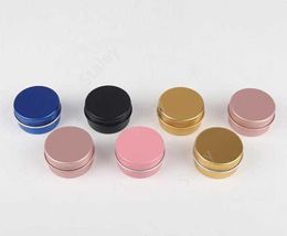 Metal Aluminium Bottle Tins Lip Balm Containers 30g Empty Jars Screw Top Tin Cans White Gold Black pink storage boxes 1960pcs DAT491