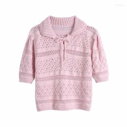 Women's Knits Women's & Tees 2022 Fashion Design Crochet Crop Knitted Sweater Custom Knitwear