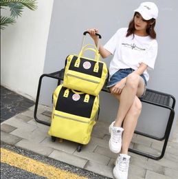 Duffel Bags 2022 Women Rolling Buggage Bag Carry On Hand Luggage Travel Sets Trolley Wheels Wheeled Backpack