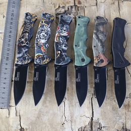 Outdoor Folding Knife High Hardness Multifunction Pocket Camping Knife 3D Pattern Alloy Handle Cutter for Survival Tactical EDC Tool