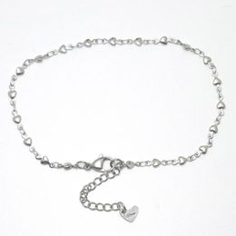 Anklets Fashion Women Anklet Silver Colour Heart Chain Stainless Steel Beach Barefoot On Leg Jewellery Gift 1 Piece