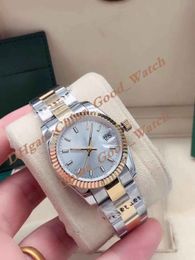 31mm Watch of Women Yellow Gold silver Dial Lady Date Stainless Steel strap Automatic Movement Sapphire Glass Dress Party Gift Wristwatches With Original Box