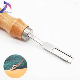 1pcs Steel Leather Edge Beveler Skiving Beveling Wooden Handle Craft DIY Cutting Tool Kit For Manual
