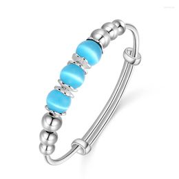 Bangle YJ00455 Fashion 990 Sterling Silver Bracelet Female Opal Adult Jewellery Women Bangles