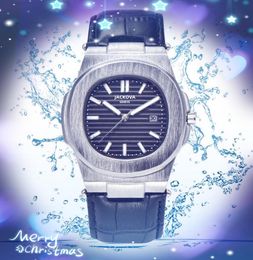 Relogio Masculino Military Simple Square Dial Men Watches 42mm Fashion Quartz Movement Genuine Leather Belt noble elegant Hardlex Glass wristwatches