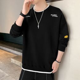 Hip Hop Sweatshirt Men Autumn Winter Casual Crew Sweatshirts Solid Colour Men High Street Clothes Long Sleeve Shirts Slim Fit