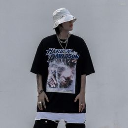 Men's T Shirts Streetwear T-shirts Oversized Hip Hop For Man Printed Short Sleeve T-shirt Loose Couple Half Tshirt Tops