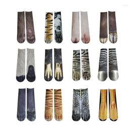 Men's Socks Arrival Novel Style Adult Unisex Animal Foot Crew For Men & Women Sock Print Elastic Breathable Sokken