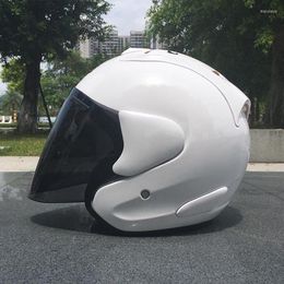 Motorcycle Helmets 3 Half Helmet Locomotive Racing Summer Light Capacete Black And White