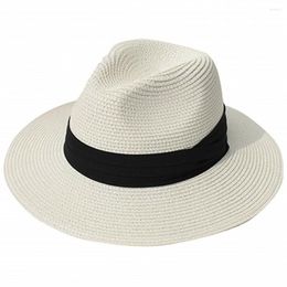 Berets Women Sun Hat Foldable Wide Brim Floppy Braided Summer UV Protect Cap Lady Female