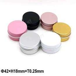 15ml Metal Aluminium Bottle Tins Lip Balm Containers Empty Jars Screw Top Tin Cans Silver White Gold Black 3360pcs DAT487