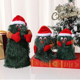 Christmas Decorations 1pc Dancing Tree Multifunctional Safe Cartoon Model Toy Plastic Electric Singing Xmas Doll Toys For Children