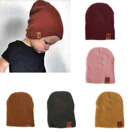Kids Candy Newest Colors Knitting Hats Baby Boys Girls Leisure Caps Children Autumn Winter Warm Beanie Cap Headging Hat 8 Colors
