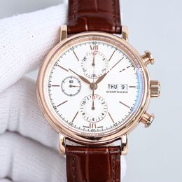 3910 18K Rose Gold Mens Watch TW Factory Swiss 4601 Cronógrafo Automático 28800vph Branco / Azul Dial Sapphire Crystal Relógios de pulso de luxo 5 cores