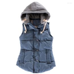 Women's Vests Plus Size 6XL Women Cotton Vest Hooded Winter Sleeveless Coat Ladies Gilet Colete Feminino Casual Pocket Waistcoat Female