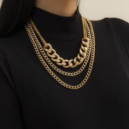 Choker Retro Style Thick Cross Chain Lady Necklace Hip Hop Exaggerated Trend Cool Geometric Attending Prom Jewelry Accessories