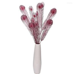 Decorative Flowers Artificial Peacock Tail Feather Leaves Fake Plants Lead The Way Wedding Flower Decoration Home Accessories