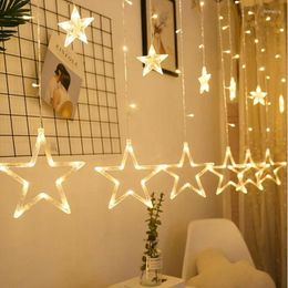 Christmas Decorations Star String Lights LED Garland Fairy Curtain Light Indoor For Bedroom Home Party Year Decor 2022 Xmas Gift Navidad