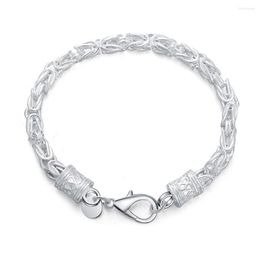 Charm Bracelets Style 925 Silver Chain Lobster Clasp Bracelet For Women And Men Fashion Wedding Engagement Jewelry