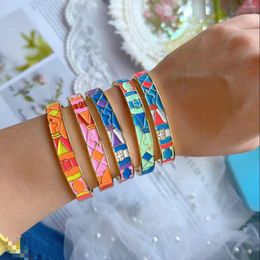 Bangle 3PCS Vintage Colourful Enamel Thick For Women Statement Gold-color Cuff Bangles Fashion Jewellery