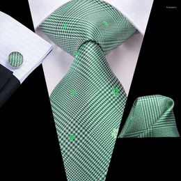 Bow Ties Hi-Tie Floral Mens Tie 8.5cm Blue Black Plaid Silk Wedding For Men Design Hanky Cufflink Quality Set Drop