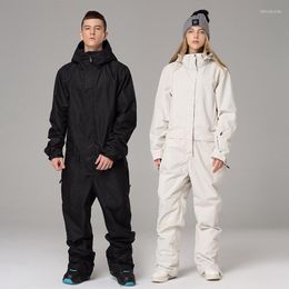 Skiing Suits One-piece Thick Ski Suit Jumpsuit Snowboard Jacket Men Outdoor Hiking Set Winter Snow Women Clothing Overalls Waterproof