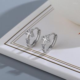 Stud Earrings VOQ Silver Color Fashion Creative Zircon Cross Women Men Gift Jewelry