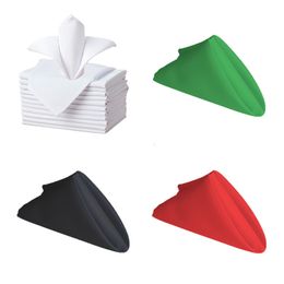 Table Napkin 100PCS 40cmx40cm Plain Polyester Napkin Serviette Napkins Wedding For Table 220930